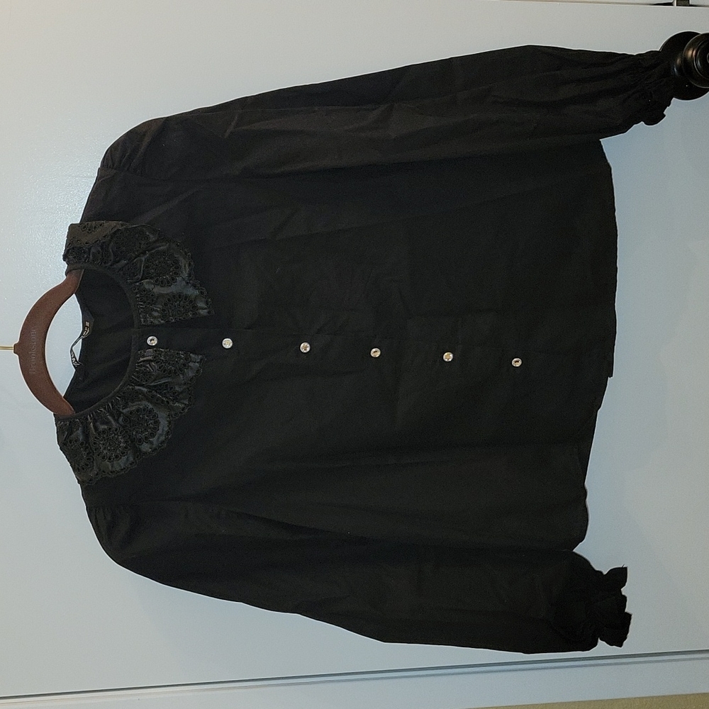 Black Zara long sleeve blouse